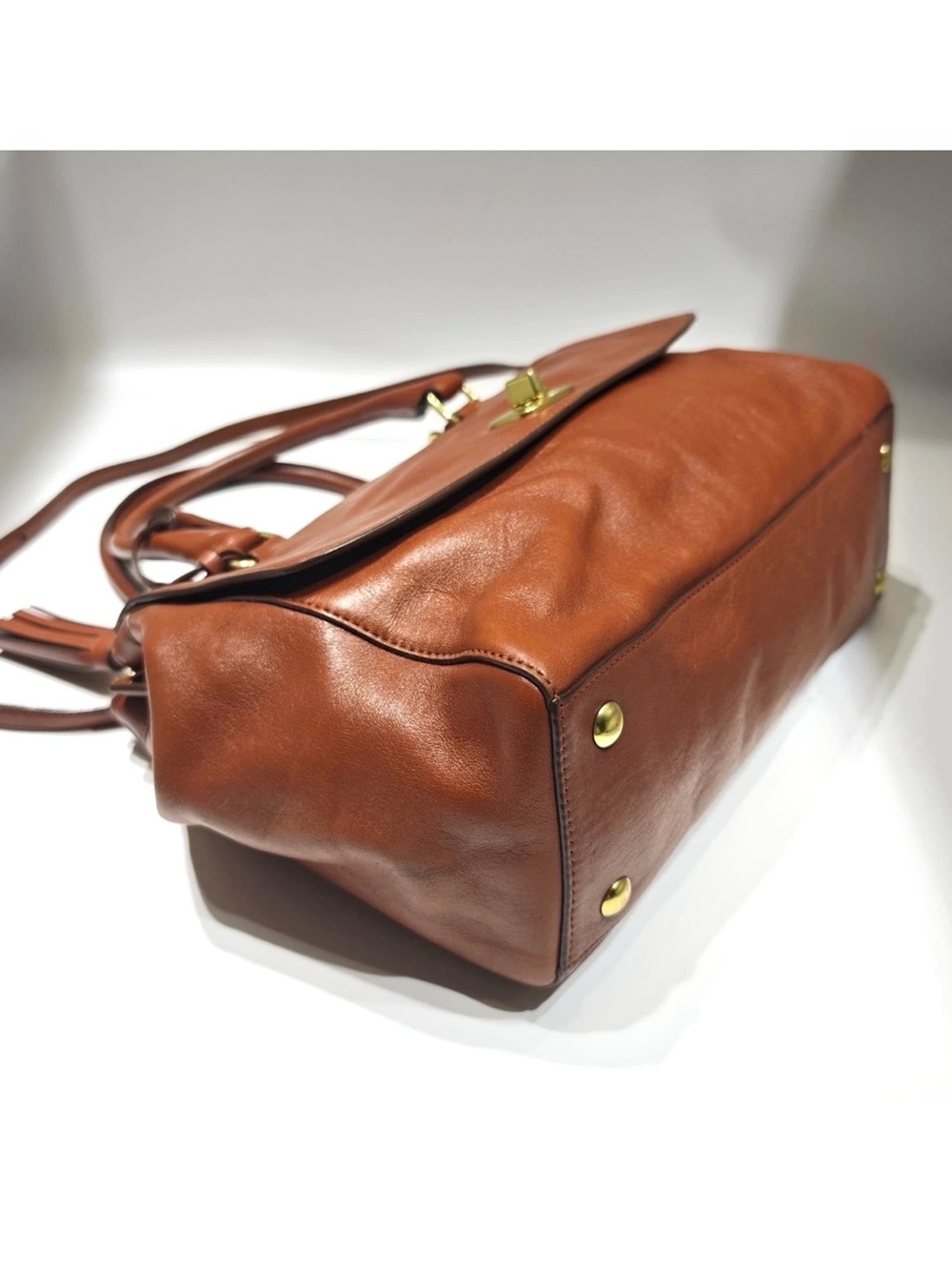 Coach Legacy Harper Satchel Cognac Leather Large Tote Crossbody Shoulder Bag - Picture 10 of 11